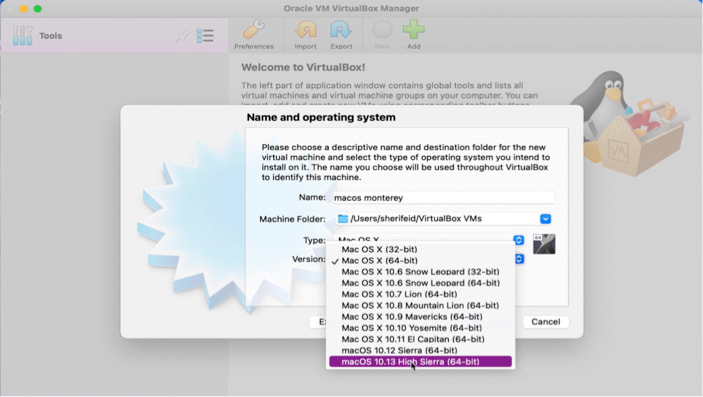 VirtualBox settings