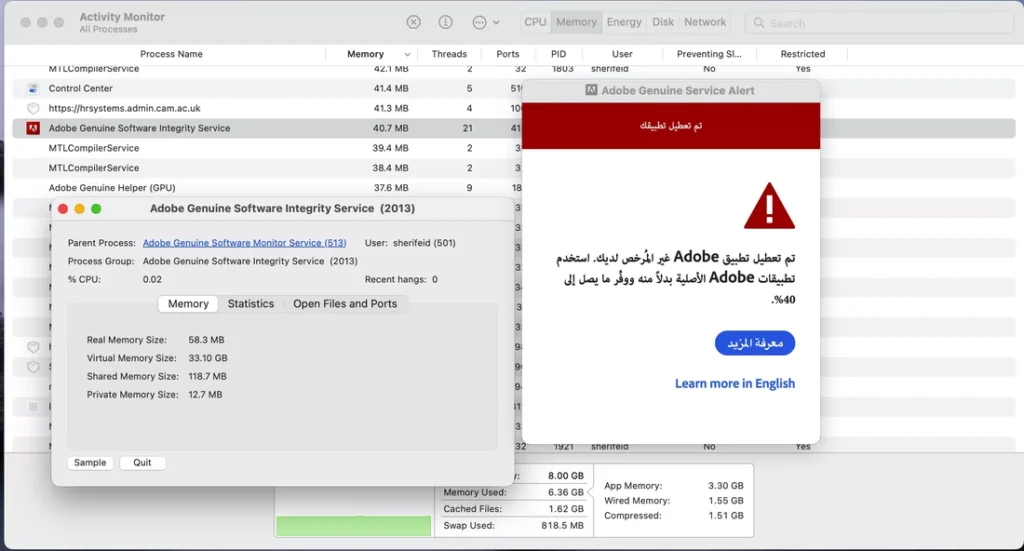 double click the application on activity monitor, then press "sample" or "open files and ports" to find the application path