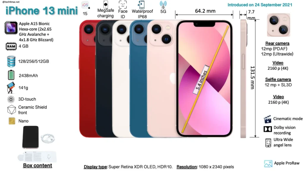 iPhone 13 mini full specifications