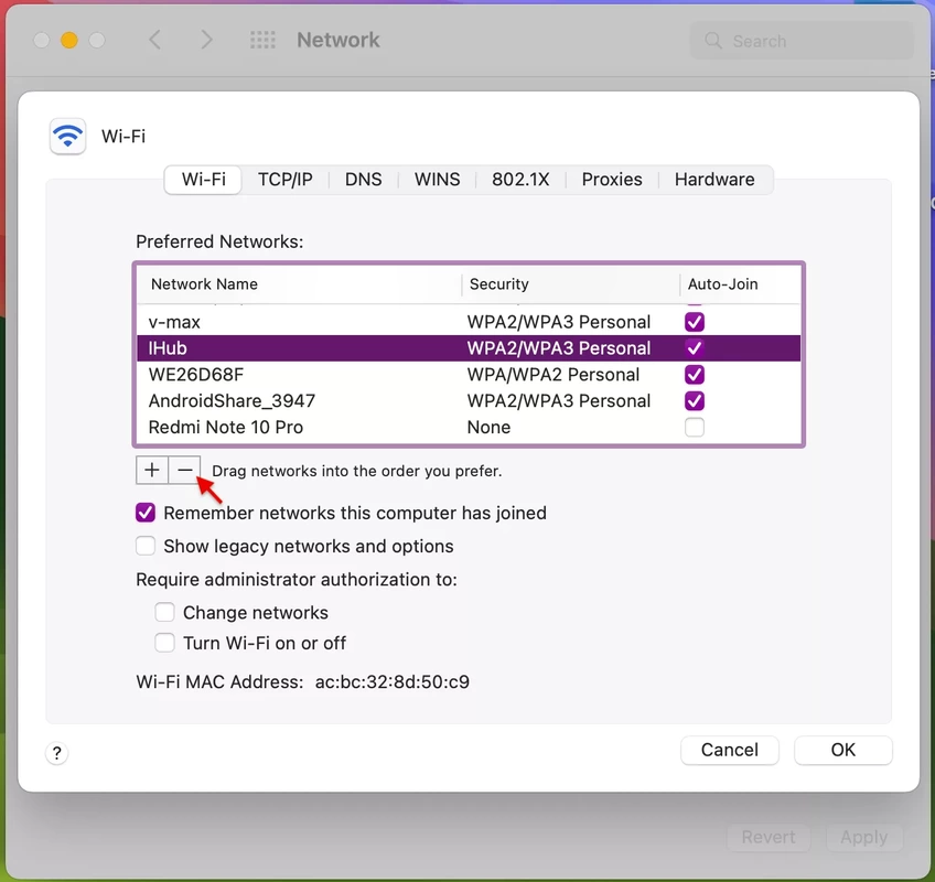 image 7: just press minus button to remove that network