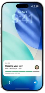 New glass design of iOS 26