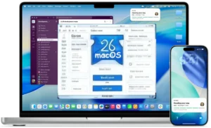 New glass design of macos 26 and ios 26