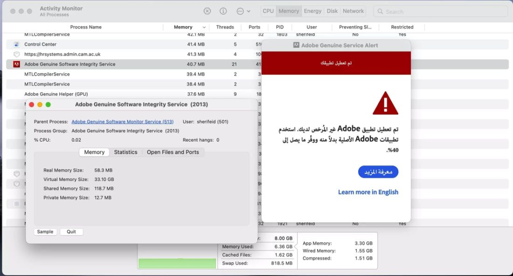 double click the application on activity monitor, then press "sample" or "open files and ports" to find the application path