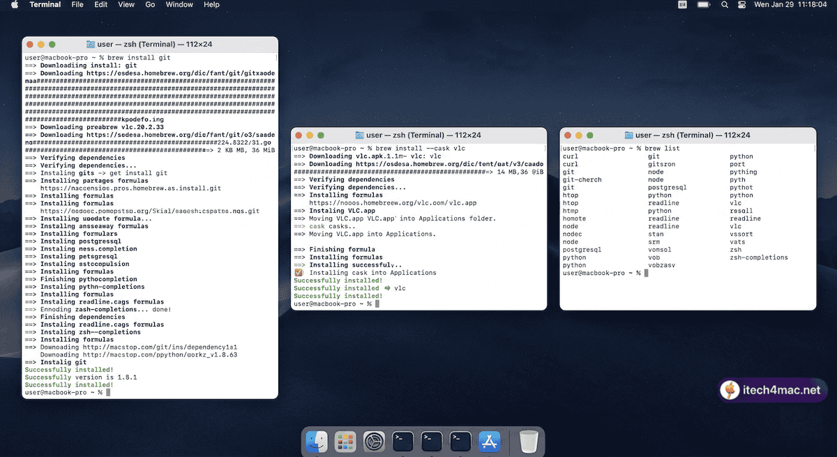 Homebrew packages categories displayed in macOS Terminal 2026
