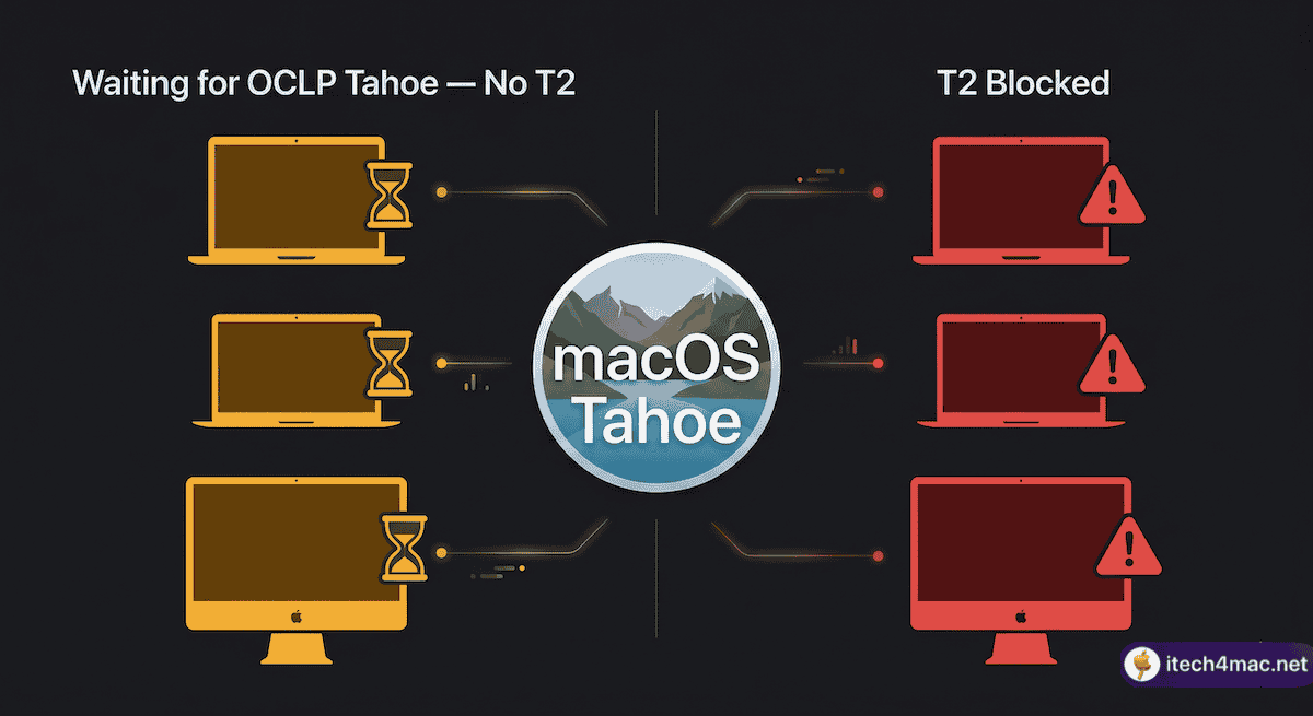 Chart showing which Mac models need OCLP for macOS Tahoe 2026